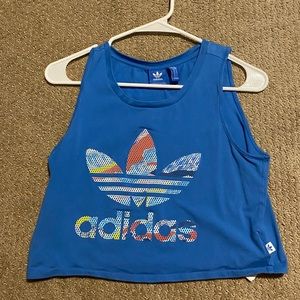 Blue Adidas Cropped Tank Top